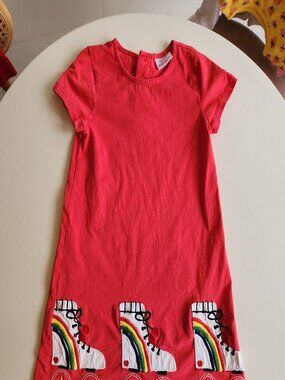 Hanna Anderson Colorful Roller Skate Print Dress size 10